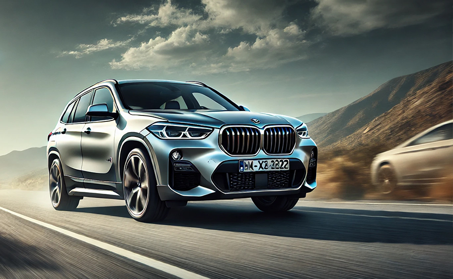 BMW X1のハイパフォーマンスモデルである「X1 M35i xDrive」が走っている画像