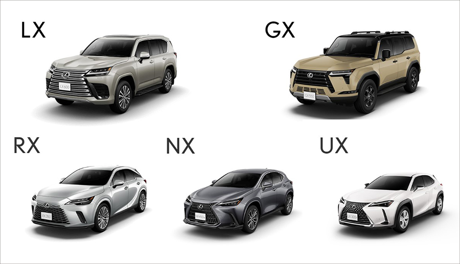 レクサスLX,GX,RX,NX,UX