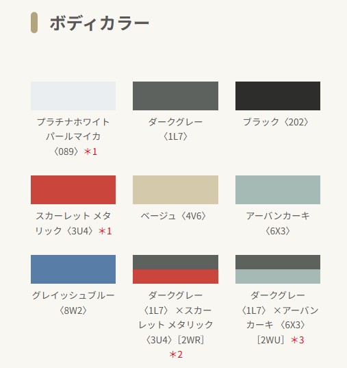 ボディーカラー