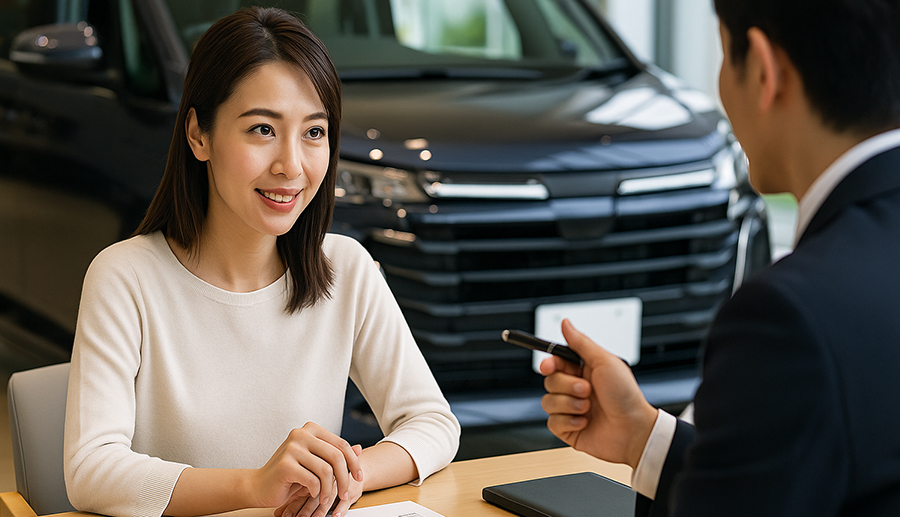 トヨタのディーラーで営業とノアの値段の交渉をしている
