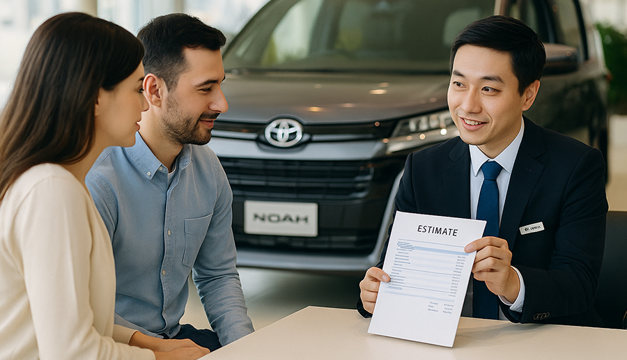 ノアを新車で買うといくら？営業から新車の値段の説明を受けている