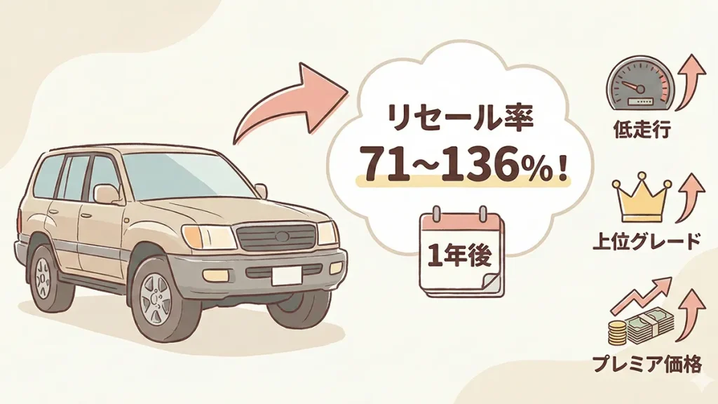 ランクル250-1年後リセール率の最新値の図解