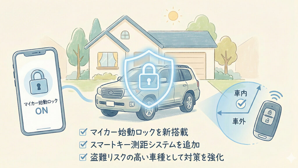 盗難対策強化と始動ロックの追加の図解