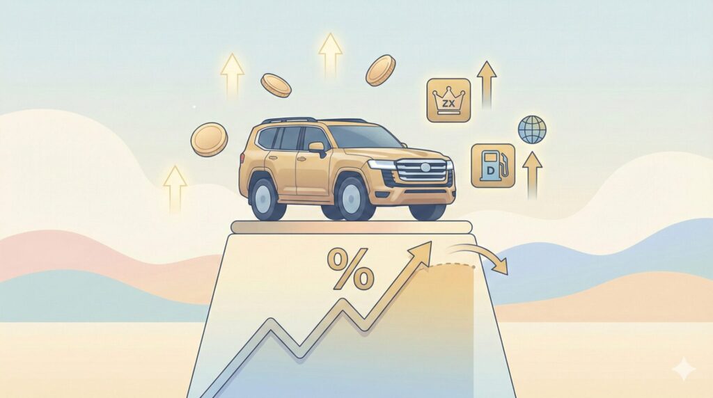 ランクル300の2025年最新リセール率・買取相場の実態の図解