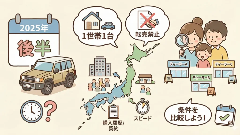 ランクル250-抽選-次回と地域別条件の図解