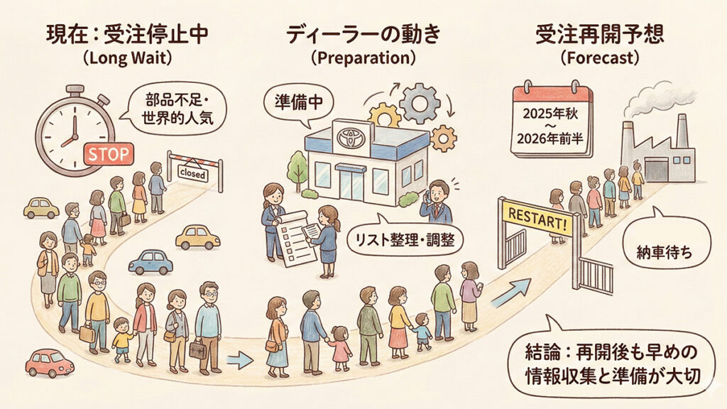 ランクル300受注再開-いつ予想の図解