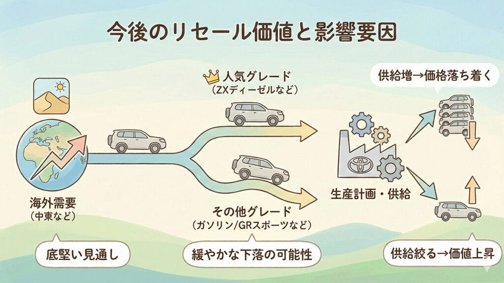 今後のリセール価値予想とトヨタの動向の図解