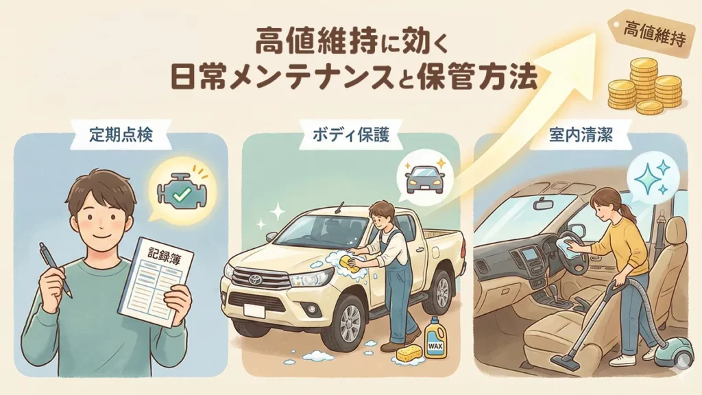 高値維持に効く日常メンテナンスと保管方法の図解