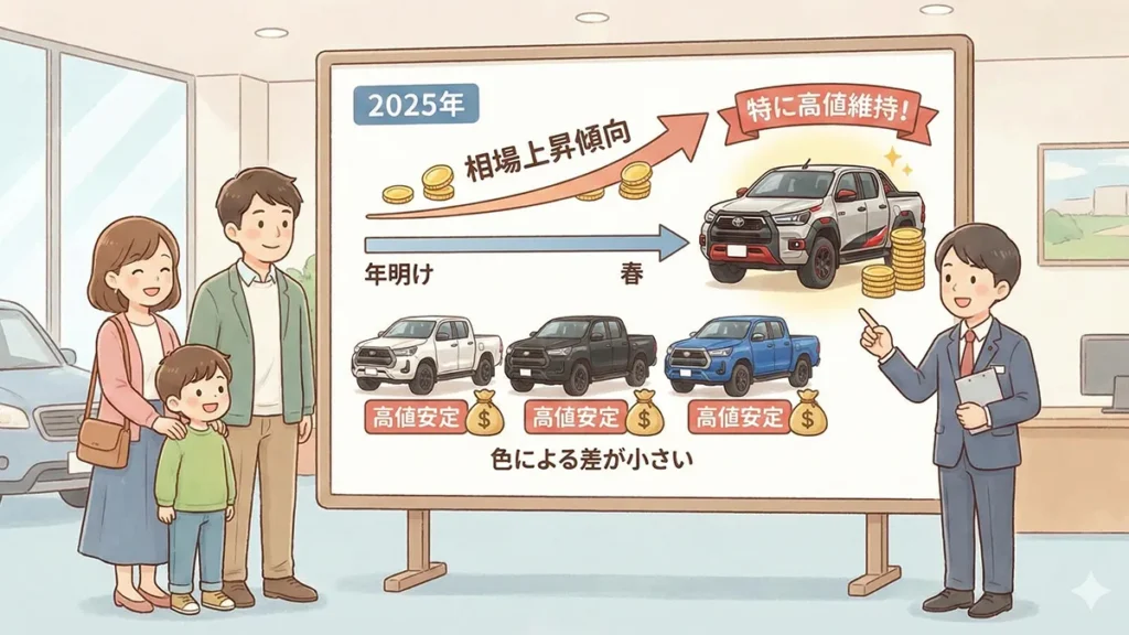 2025年ハイラックス買取相場の最新トレンドの図解