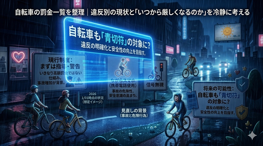 自転車の罰金一覧を整理｜違反別の現状と「いつから厳しくなるのか」を冷静に考える