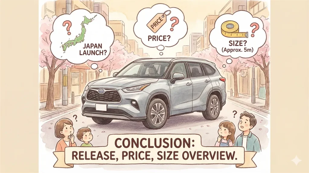 トヨタのハイランダーとは?日本発売・価格・サイズの結論の図解 ©Premium Cars Life
