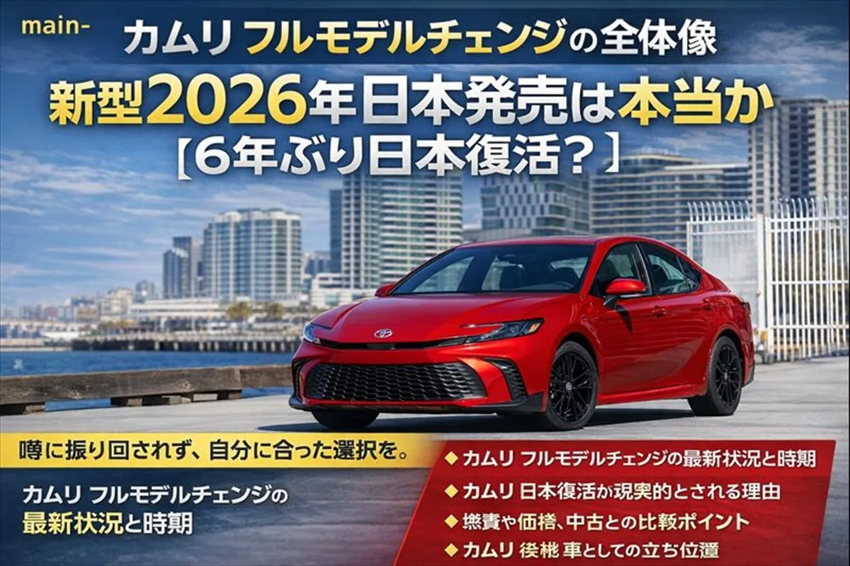 カムリフルモデルチェンジの全体像|新型2026年日本発売は本当か【6年ぶり日本復活?