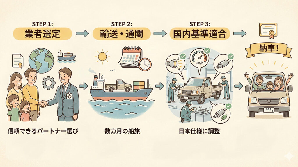 ハイラックス-ランガ-逆輸入の手順の図解