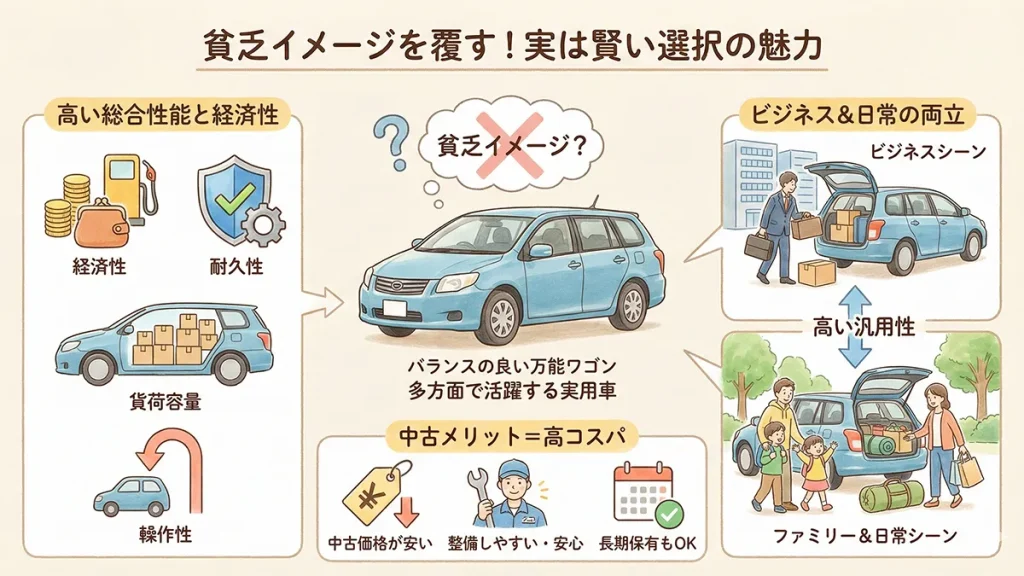 カローラフィールダー貧乏イメージを覆す魅力要点の図解