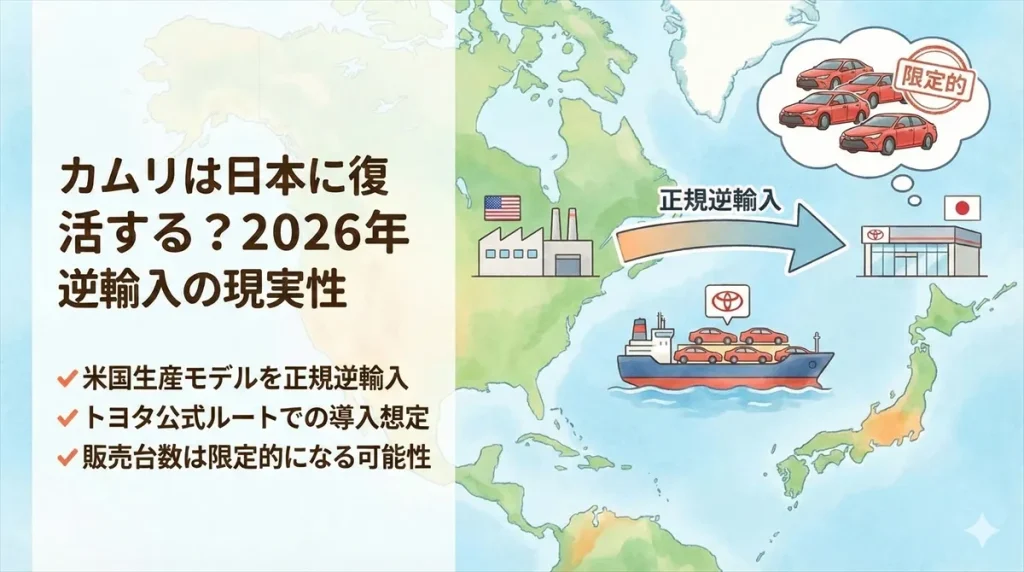 カムリは日本に復活する?2026年逆輸入の現実性