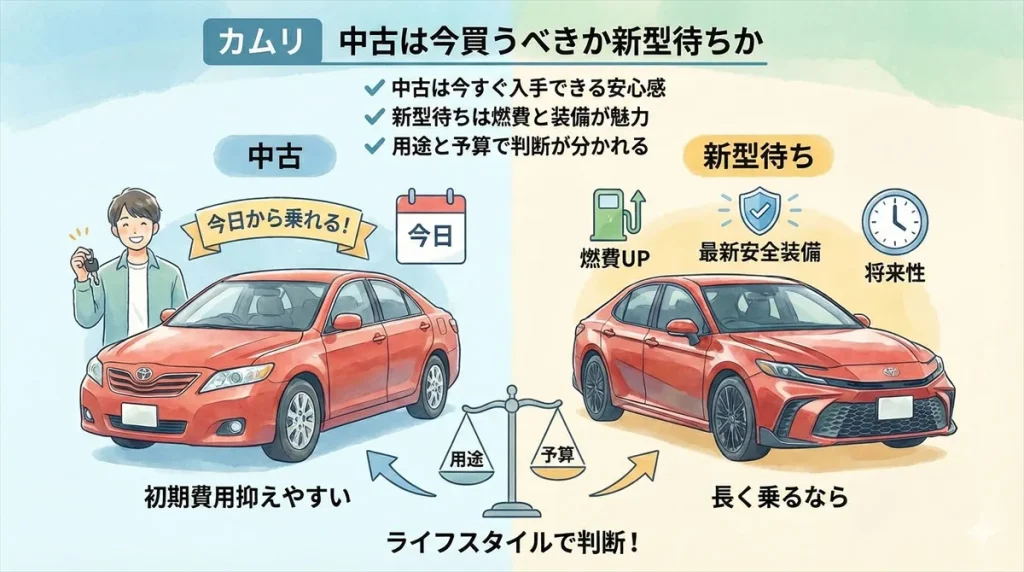 カムリ 中古は今買うべきか新型待ちか
