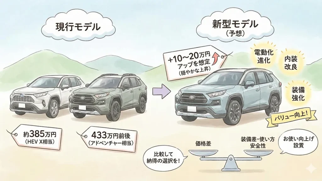 RAV4-値段現行モデル一覧の図解