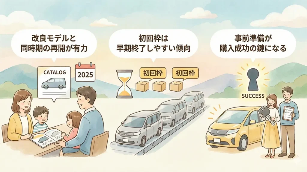 ヴォクシー受注再開の総合まとめの図解