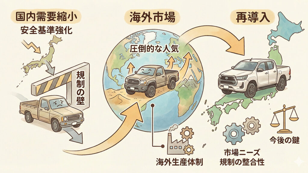 ハイラックスはなぜ無くなったのですか？の図解