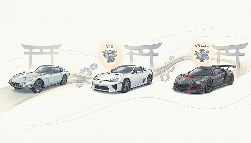 GR-GT3とLFA・2000GTの関係性の図解