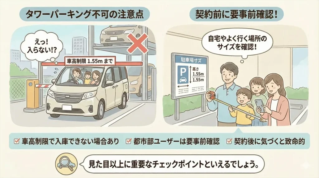 タワーパーキング不可の注意点