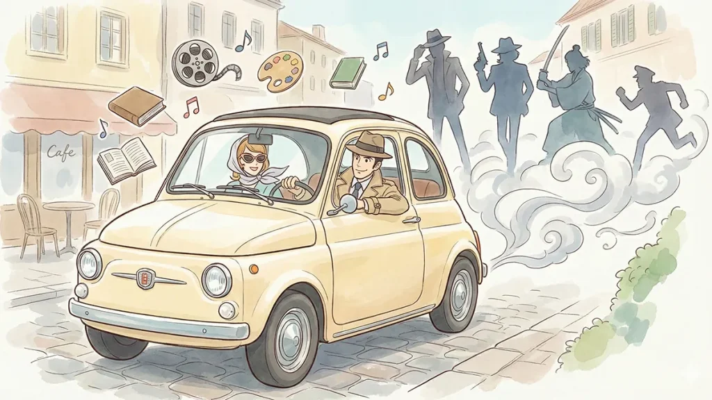 フィアット500有名人とルパンの関係の図解