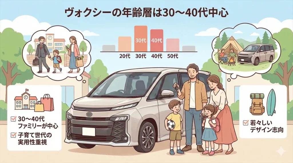 ヴォクシーの年齢層は30〜40代中心