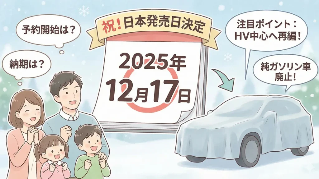 RAV4-新型の発売日速報｜日本発売2025年12月17日最新情報の図解