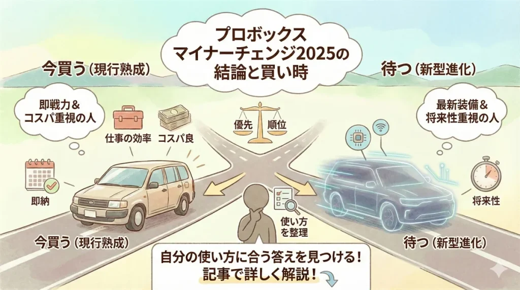 プロボックスのマイナーチェンジ2025の結論と買い時の図解 ©Premium Cars Life