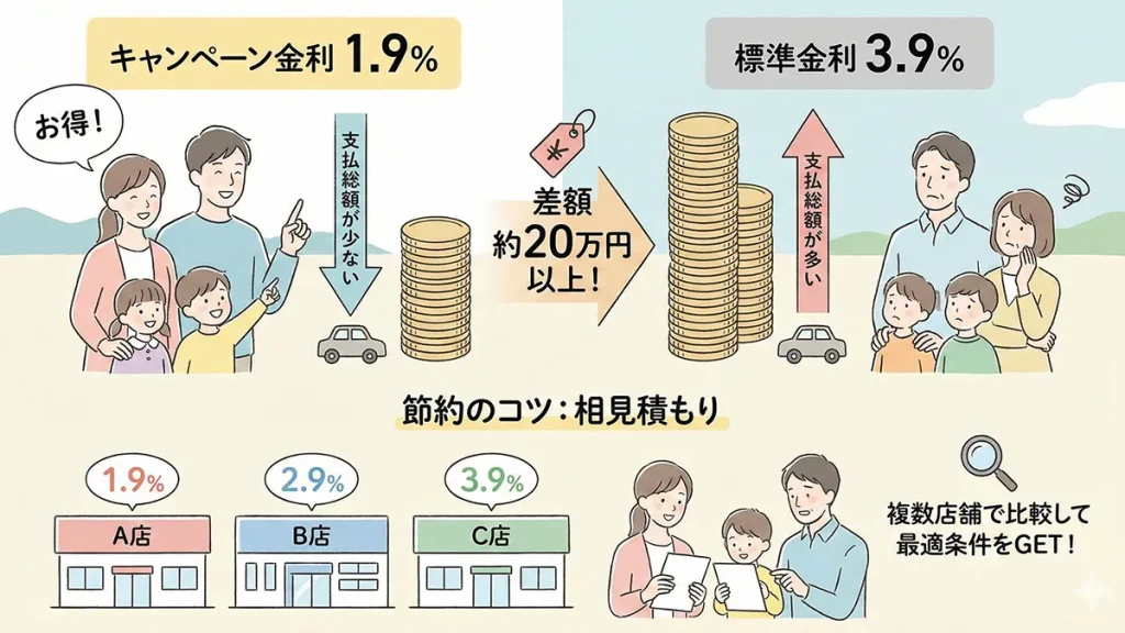 ヴォクシー残クレ-金利1.9-3.9%と節約のコツの図解