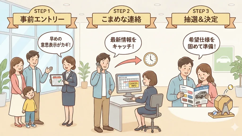 GRスポーツ予約のコツと納期対策の図解