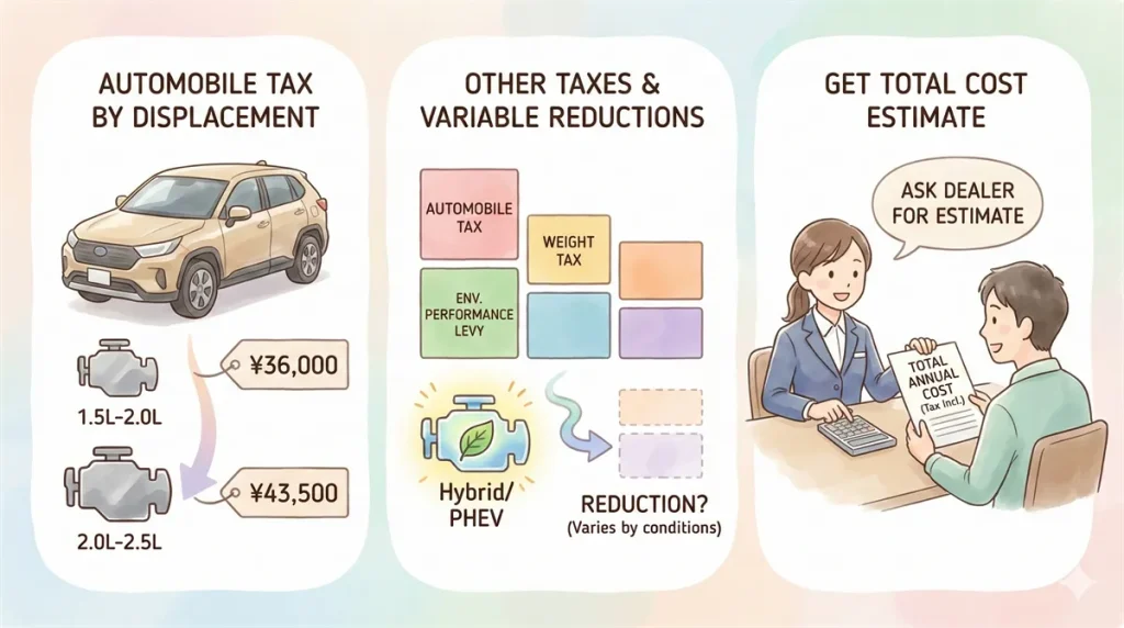ラブフォーの税金はいくら?目安の図解 © Premium Cars Life