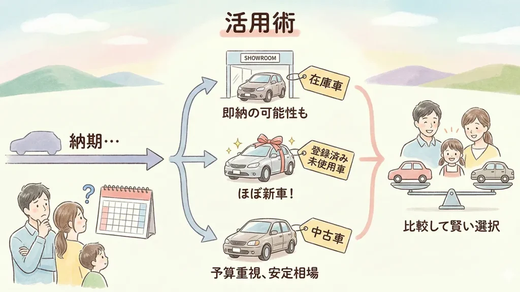 ヴォクシー新型-何ヶ月待ち？在庫・中古活用術の図解
