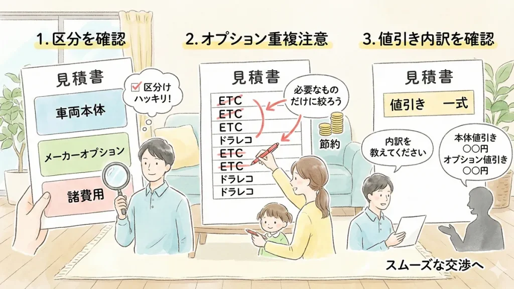 新型ヴォクシー-値引き見積書のチェック法の図解