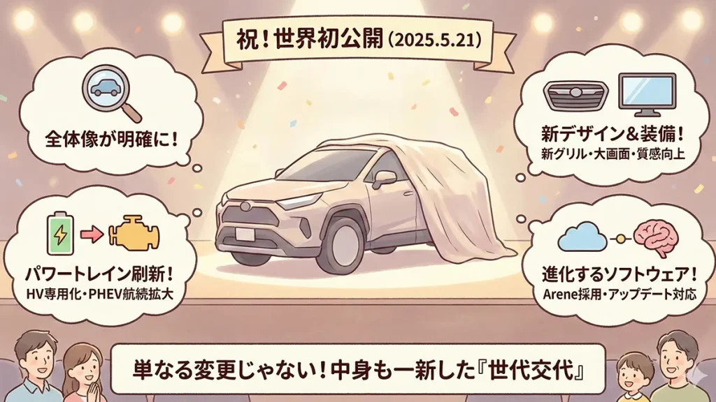新型RAV4世界初公開5月21日まとめの図解