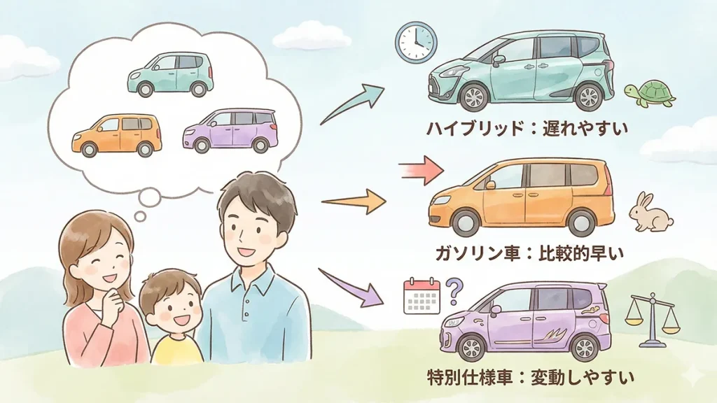 グレード別の受注再開状況の図解