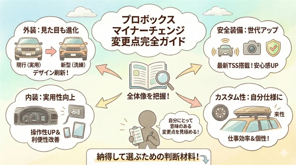 プロボックスのマイナーチェンジの変更点完全ガイドの図解 ©Premium Cars Life