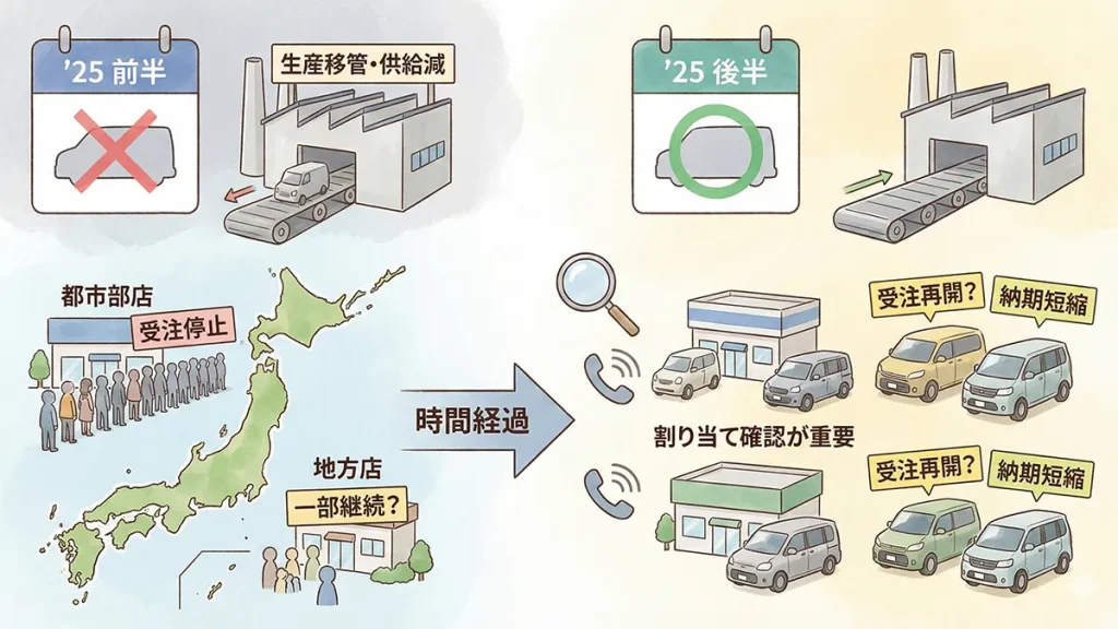 ハイエースバンの受注再開はいつ？2025年の予測と実態の図解