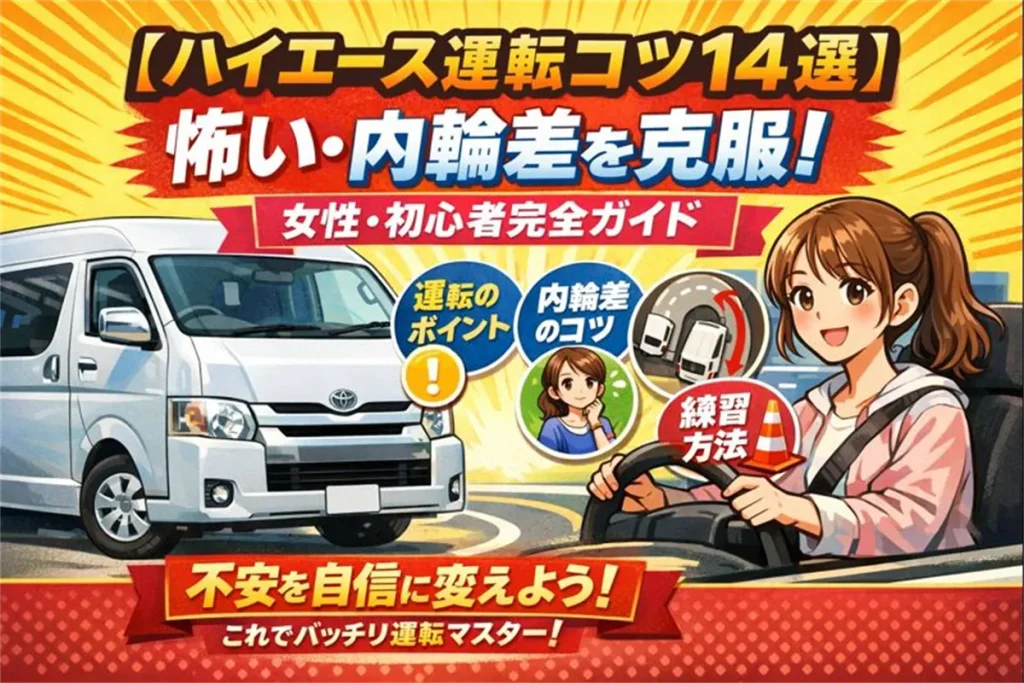 【ハイエース運転コツ14選】怖い・内輪差を克服！女性・初心者完全ガイド© Premium Cars Life