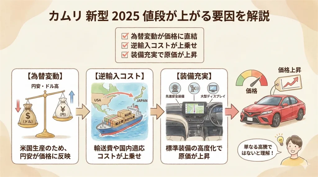 カムリの新型 2025 値段が上がる要因を解説