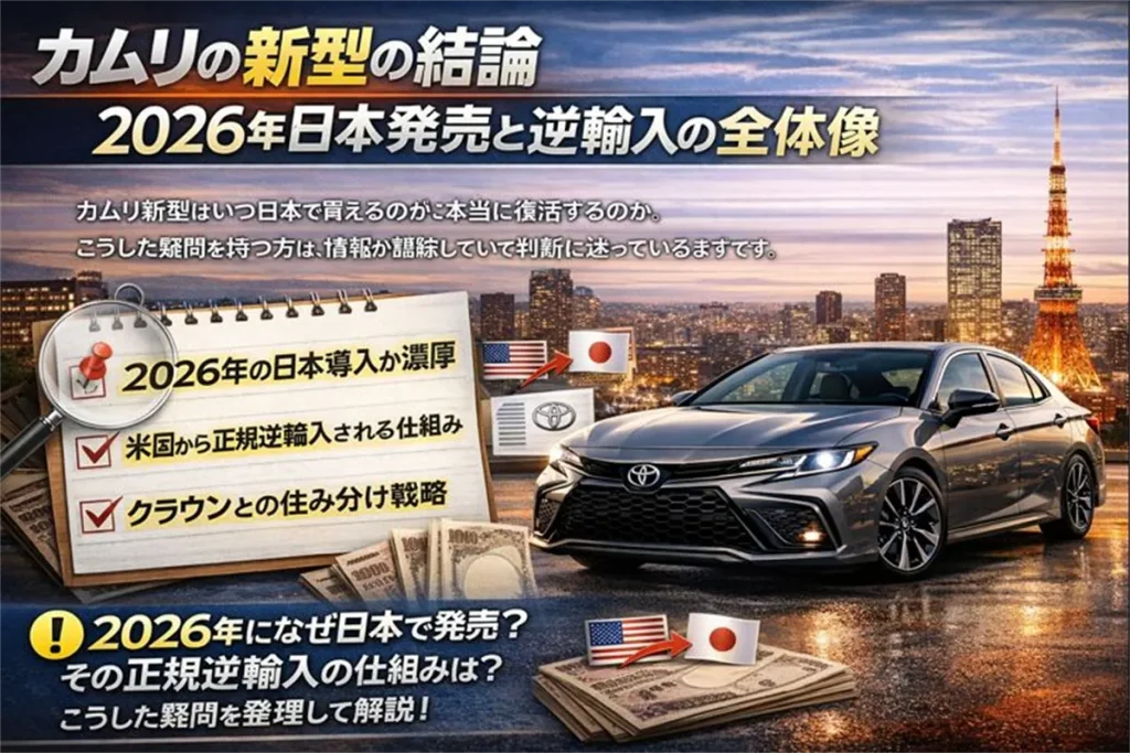 カムリの新型の結論｜2026年日本発売と逆輸入の全体像