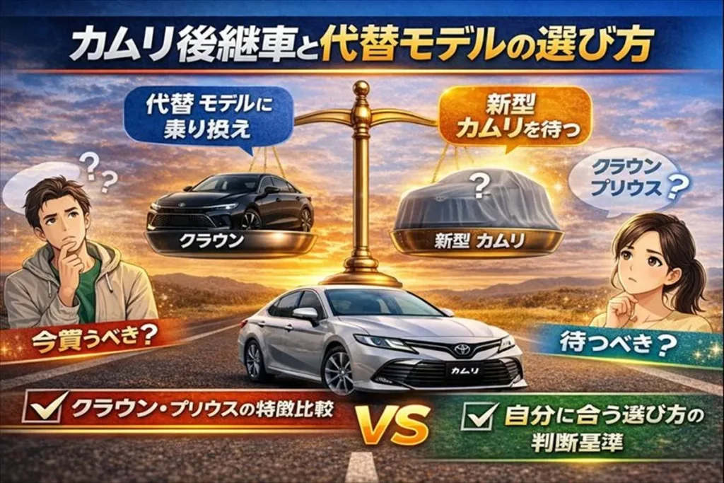 カムリ後継車と代替モデルの選び方
