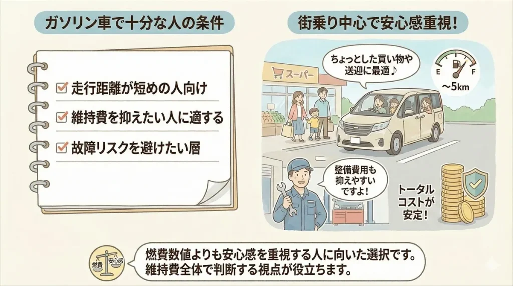 ガソリン車で十分な人の条件
