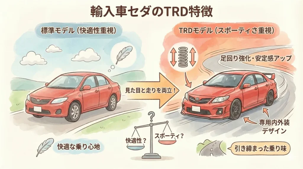 カムリ逆輸入TRDの特徴の図解 ©Premium Cars Life