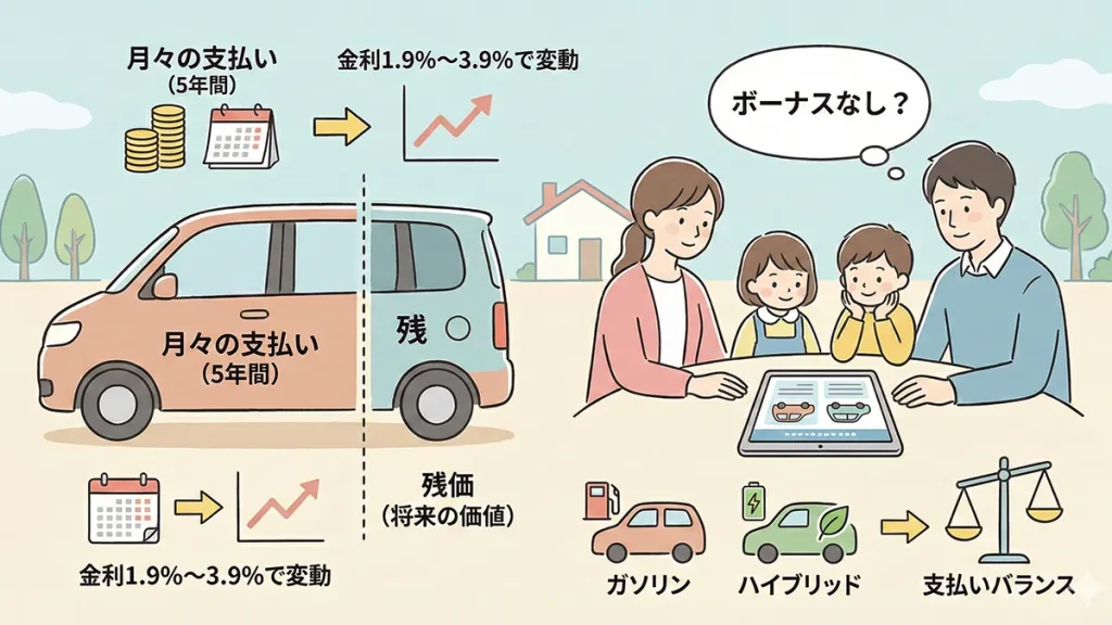 ヴォクシー残クレ-月々いくら？5年シミュレーションと金利の要点
