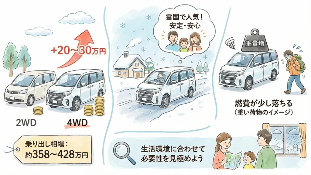 ヴォクシー乗り出し価格4WDの詳細の図解