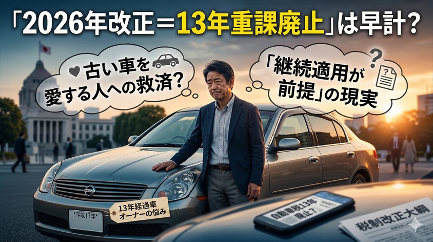 自動車税13年廃止は2026年改正で実現するのか