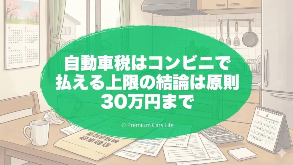 自動車税はコンビニで払える上限の結論は原則30万円まで