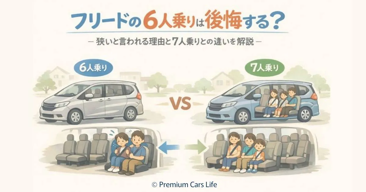 フリードの6人乗りは後悔する？狭いと言われる理由と7人乗りとの違いを解説