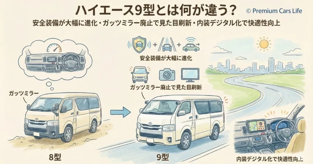 ハイエース9型とは何が違う?